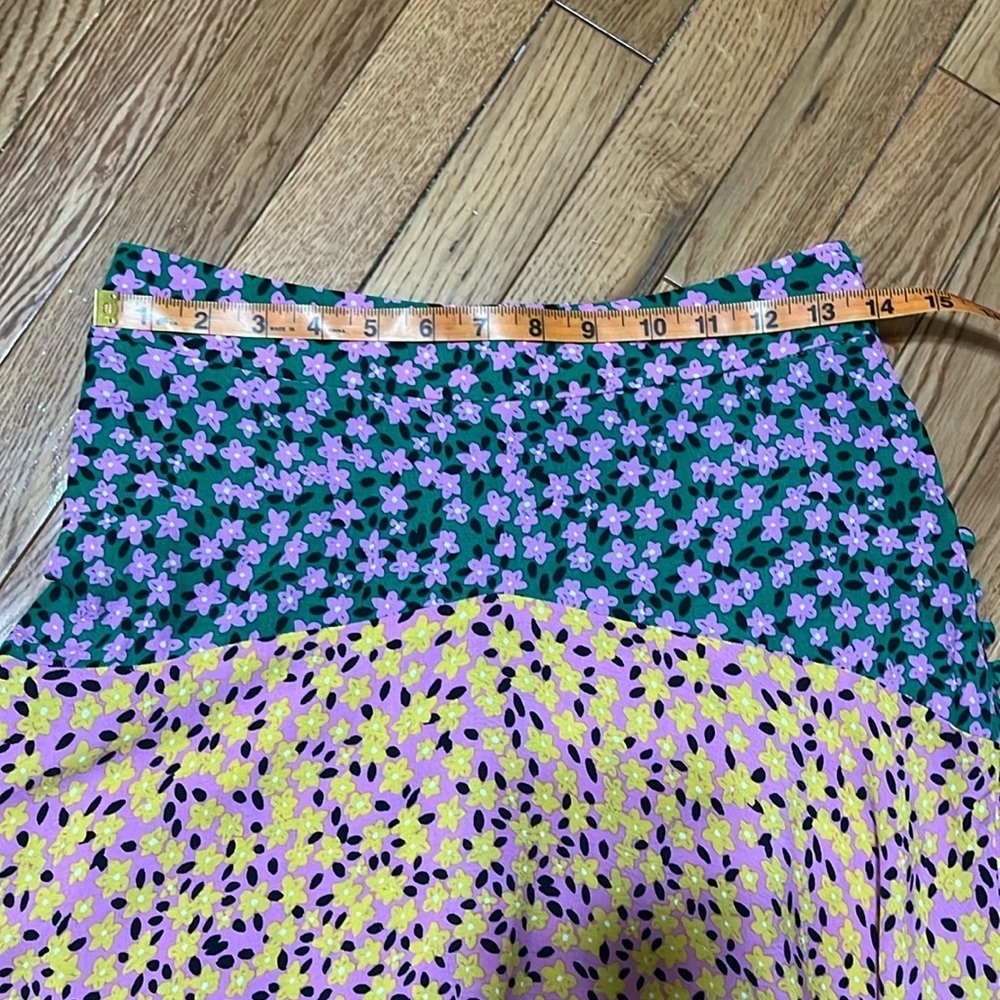 Topshop Mixed Floral Midi Handkerchief Skirt 4P - Picture 8 of 9